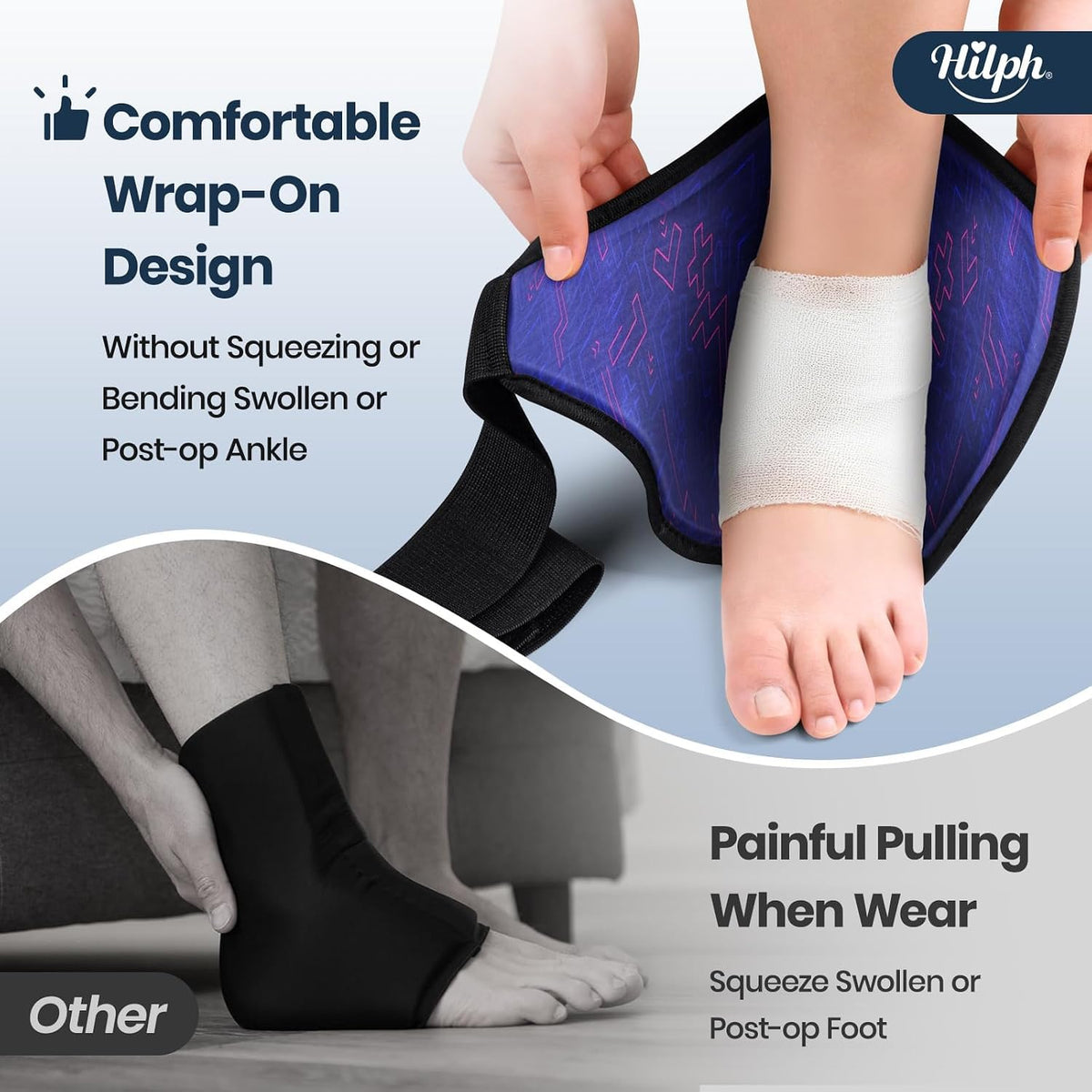 Hilph Ankle Heel Ice Pack Wrap for Swelling, Achilles Tendonitis, Sprain