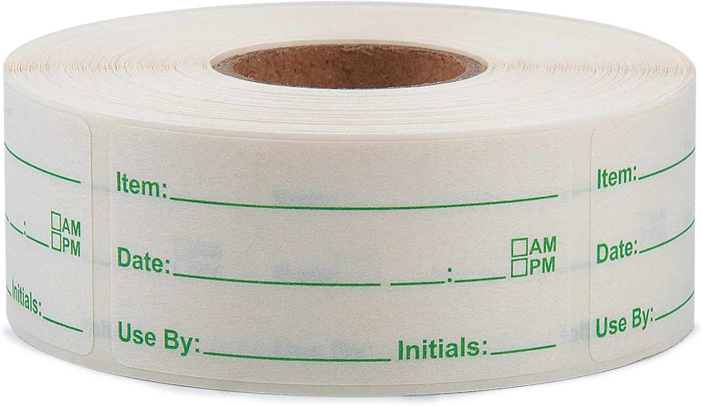 L LIKED 500 Stickers Use by 1 x 2 Inch Blue Dissolvable Food Storage Labels for Containers