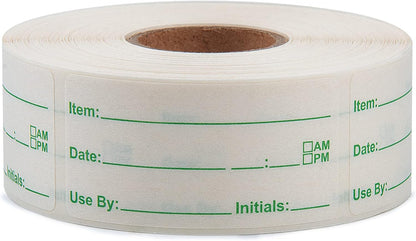 L LIKED 500 Stickers Use by 1 x 2 Inch Blue Dissolvable Food Storage Labels for Containers