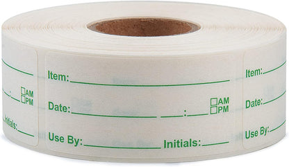 L LIKED 500 Stickers Use by 1 x 2 Inch Dissolvable Food Storage Labels for Containers