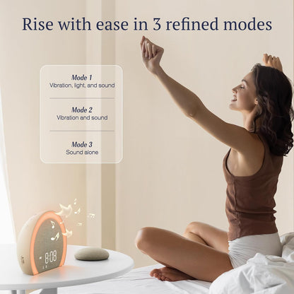 ANJANK Extra Loud Alarm Clock with Wireless Bed Shaker, Vibrating Dual Alarm with Light Wake Up for Heavy Sleepers & Hearing Impaired, 9-Color Night Light, 8 Sounds, 0-100% Dimmer, USB Charger