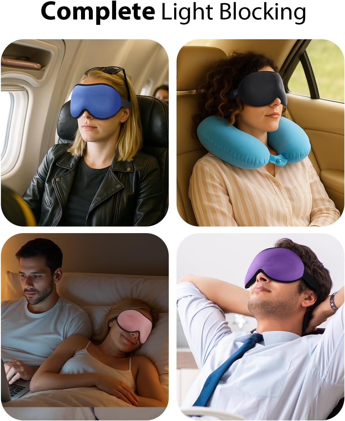 MABAO Weighted Sleep Mask, 100% Blackout Blindfold for Sleeping, Black