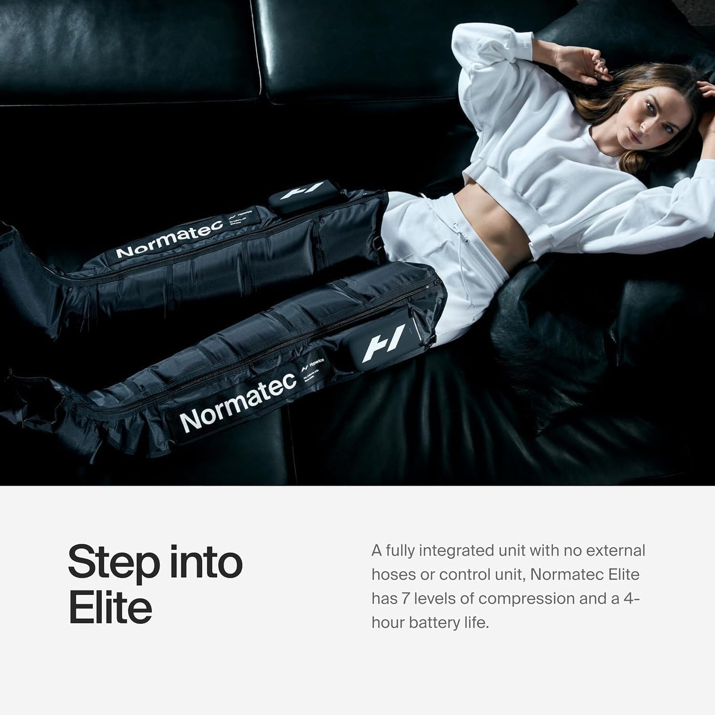 Hyperice Normatec Elite Wireless Compression Boots Recovery Size Standard | Increase Circulation | Symmetrical Massage | Bluetooth | Reduce Aches Pains | Pressure Sensor Feedback | 7 levels | Portable