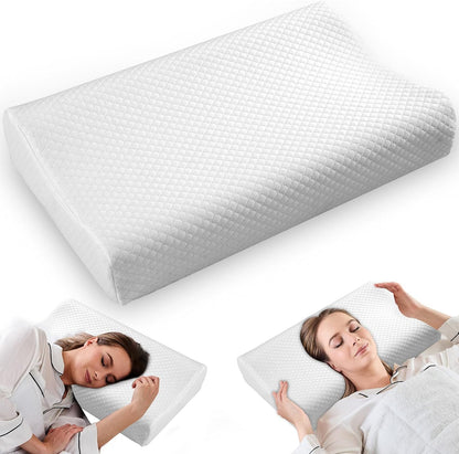Cervical Neck Pillow for Pain Relief – Ergonomic Memory Foam Pillow for Side Sleeper Contour Orthopedic Bed Pillow for Neck Support with Cooling Cover – Ideal Christmas Birthday Gift for Women Men