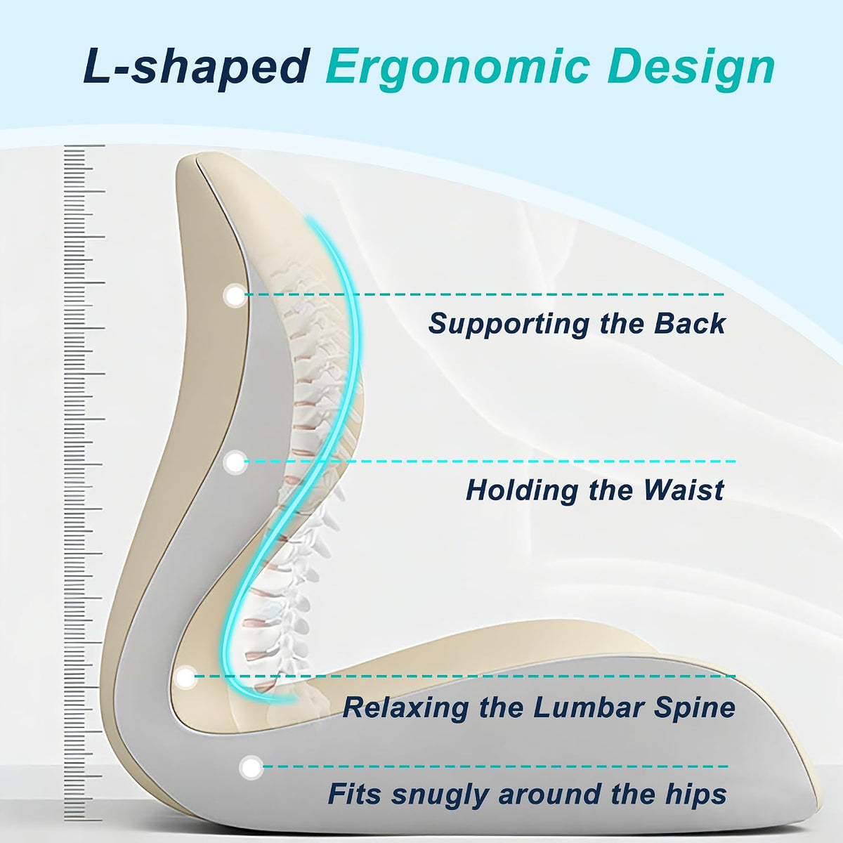 Seat Cushion for Office Chair, Ergonomic Cushion with Lumbar Support Pillow