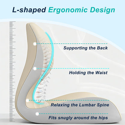 Seat Cushion for Office Chair, Ergonomic Cushion with Lumbar Support Pillow