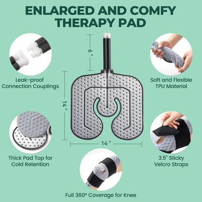 Ice Machine for Knee After Surgery w/Compression, Hip Replacement Cold Therapy Machine, Cryocuff Wrap Pack for Shoulder Recovery, ACL Cold Circulation System