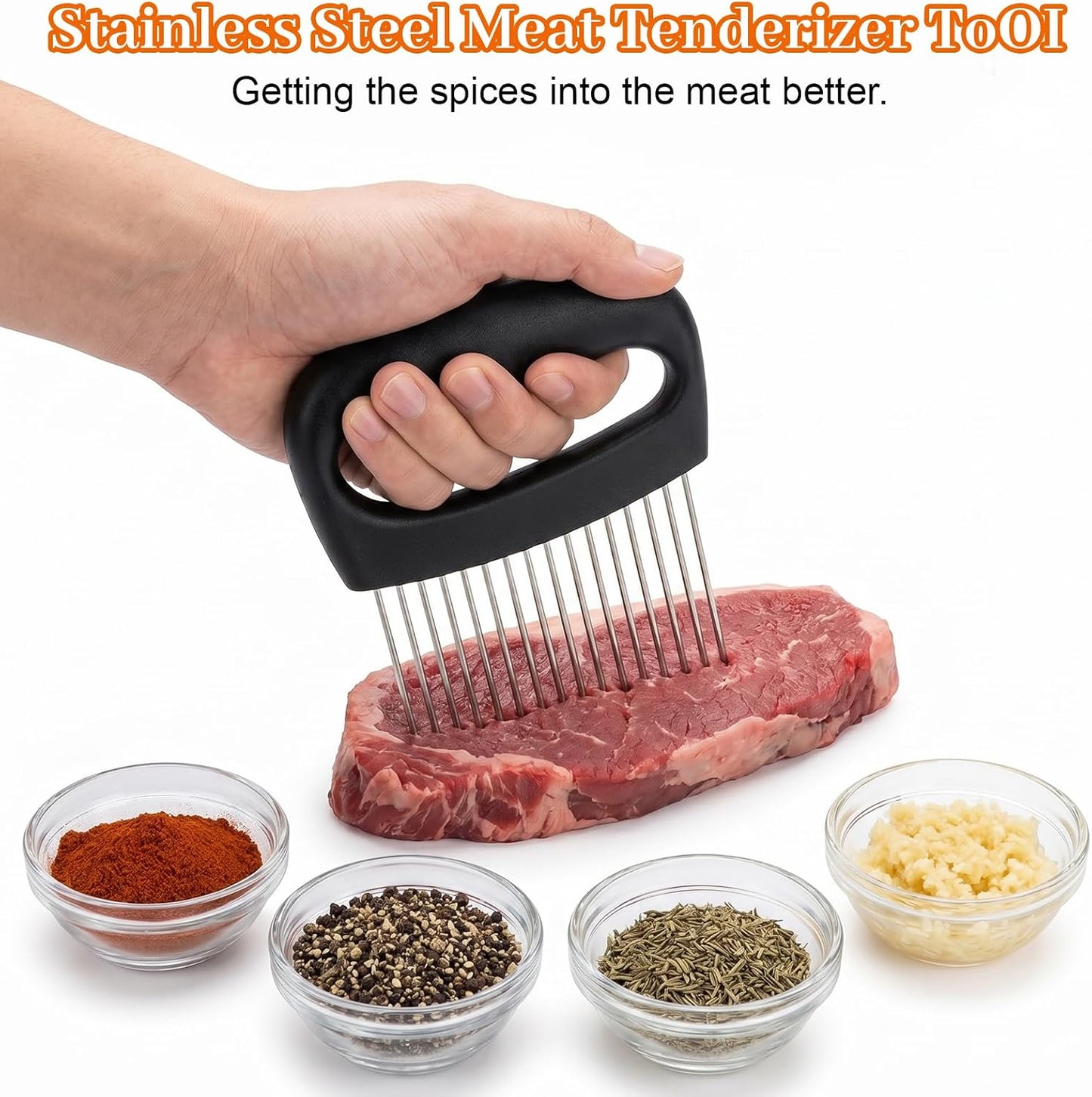 Onion Holder Stainless Steel Onion Slicer | Onion Cutter Vegetable Chopper Tomato Slicer Meat Tenderizer Tool Food Slicing Guide for Potato Avocados Egg Fruit Lemon