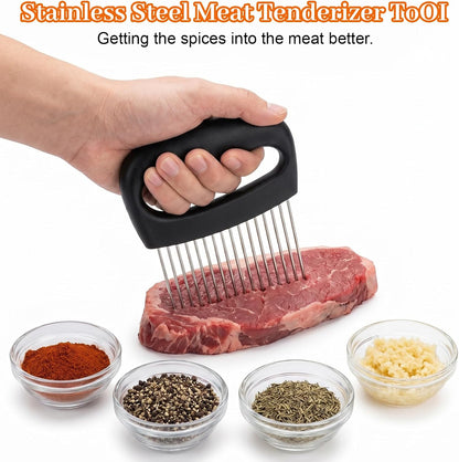 Onion Holder Stainless Steel Onion Slicer | Onion Cutter Vegetable Chopper Tomato Slicer Meat Tenderizer Tool Food Slicing Guide for Potato Avocados Egg Fruit Lemon