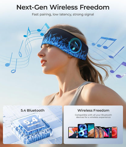 LOVE EYE Sleep Sport Headphones Wireless Bluetooth 5.4 Headband Headphone