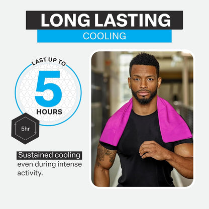 COLD FACTOR Instant PVA Cooling Towels, Cooling Neck Wraps, Blue, 3 Pack | 5 Hours of Cooling, UPF 50+, Soft Cooling Towels for Neck and Face, Machine Washable, Ideal for Sports & Workouts, 3"x29.5"