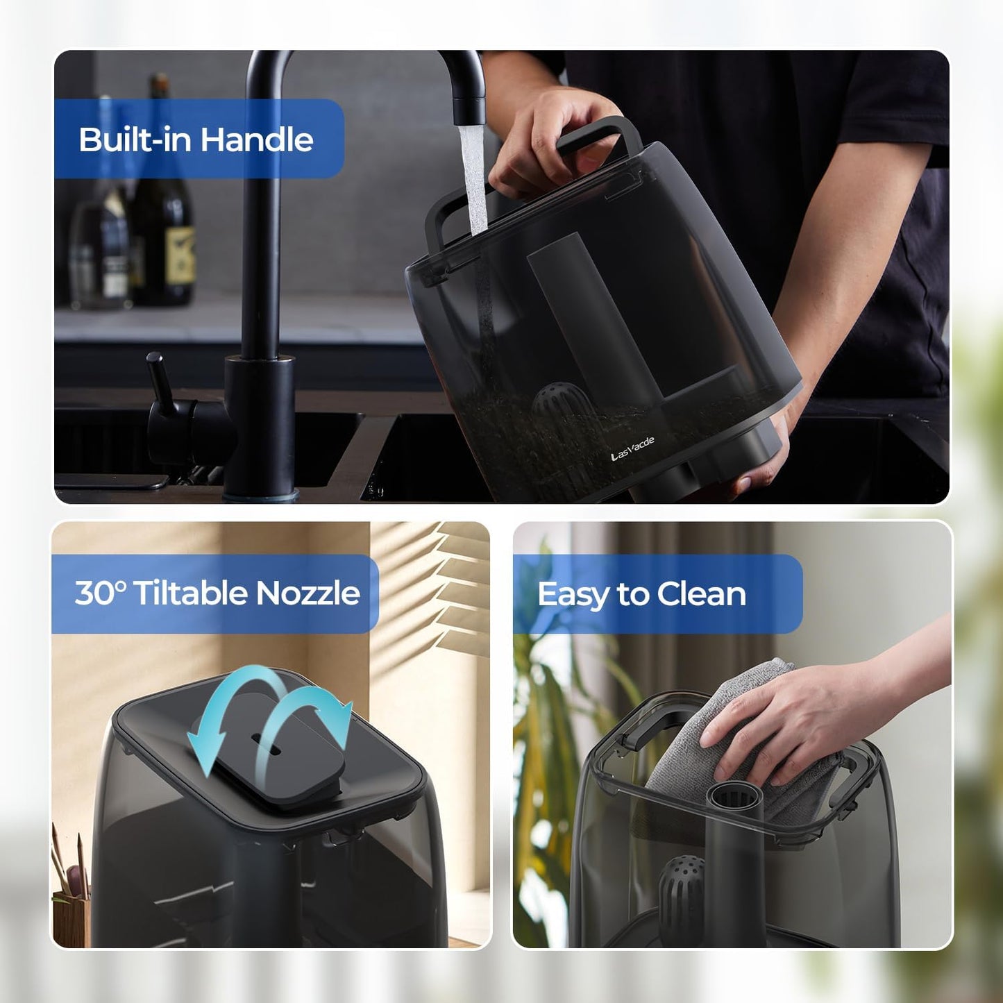 Top Fill Humidifiers for Bedroom, 4.0L Tank Cool Mist Humidifiers for Large Room, 30H Runtime, 28dB Quiet Ultrasonic Air Humidifier for Home with 9H Timer, Aroma Tray