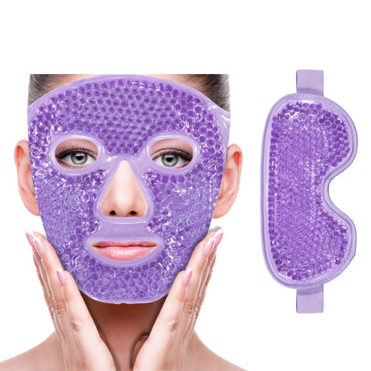 ZNÖCUETÖD Cold Face Eye Mask Ice Pack Reduce Facial Puff, Dark Circles, Hot Cold Compress Pack, Face SPA Gift for Woman Sleeping, Pressure, Headaches, Skin Care, Post Laser Cosmetic Care, Reversible