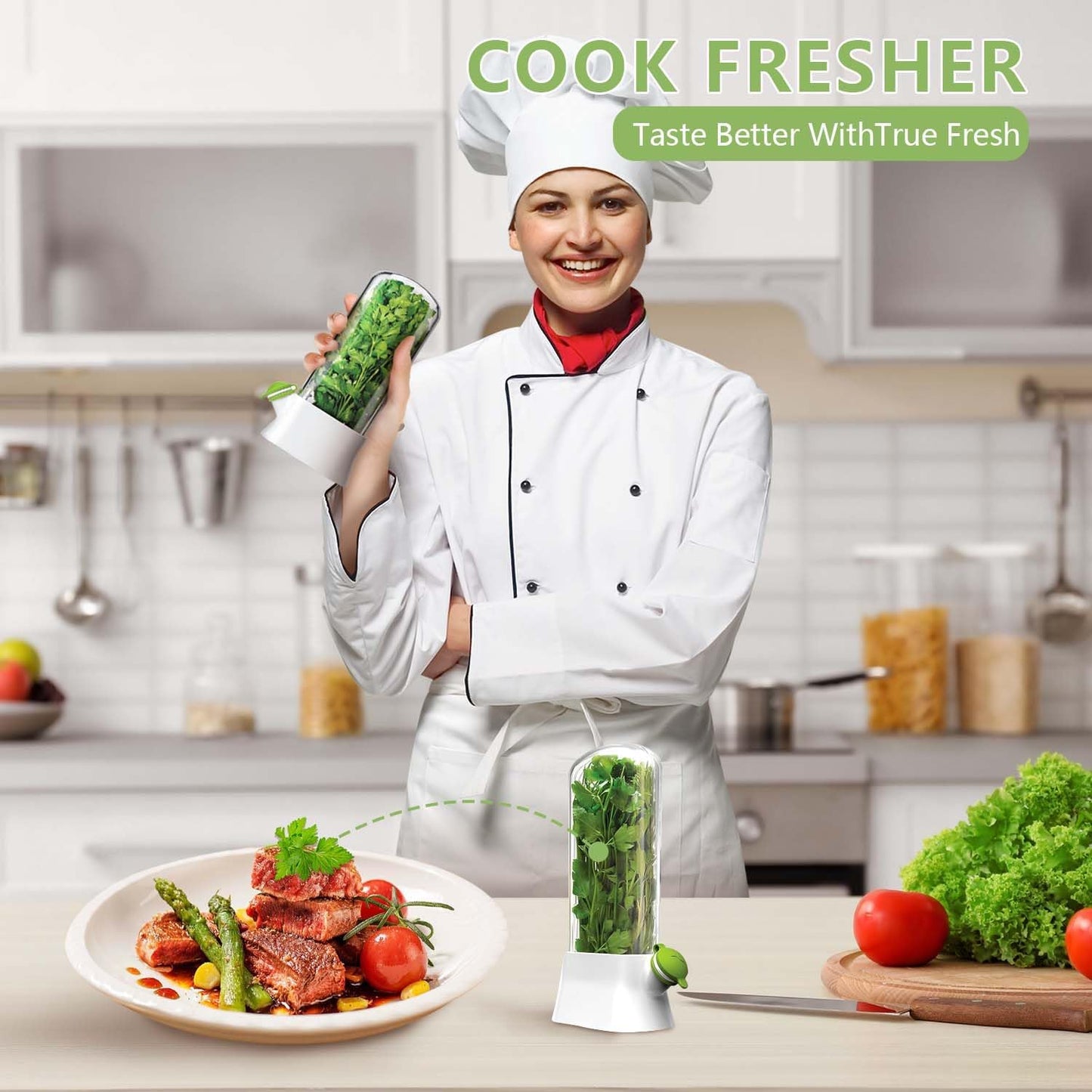 Herb Keeper for Refrigerator - Premium Herb Saver, Keep Cilantro Fresh, Versatile Herb Keeper for Prolonging Freshness of All Herbs