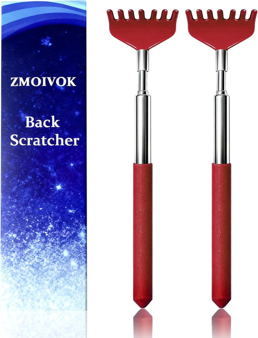 2 Pack Back scratchers Set,Stainless Steel Back Scratcher Extendable