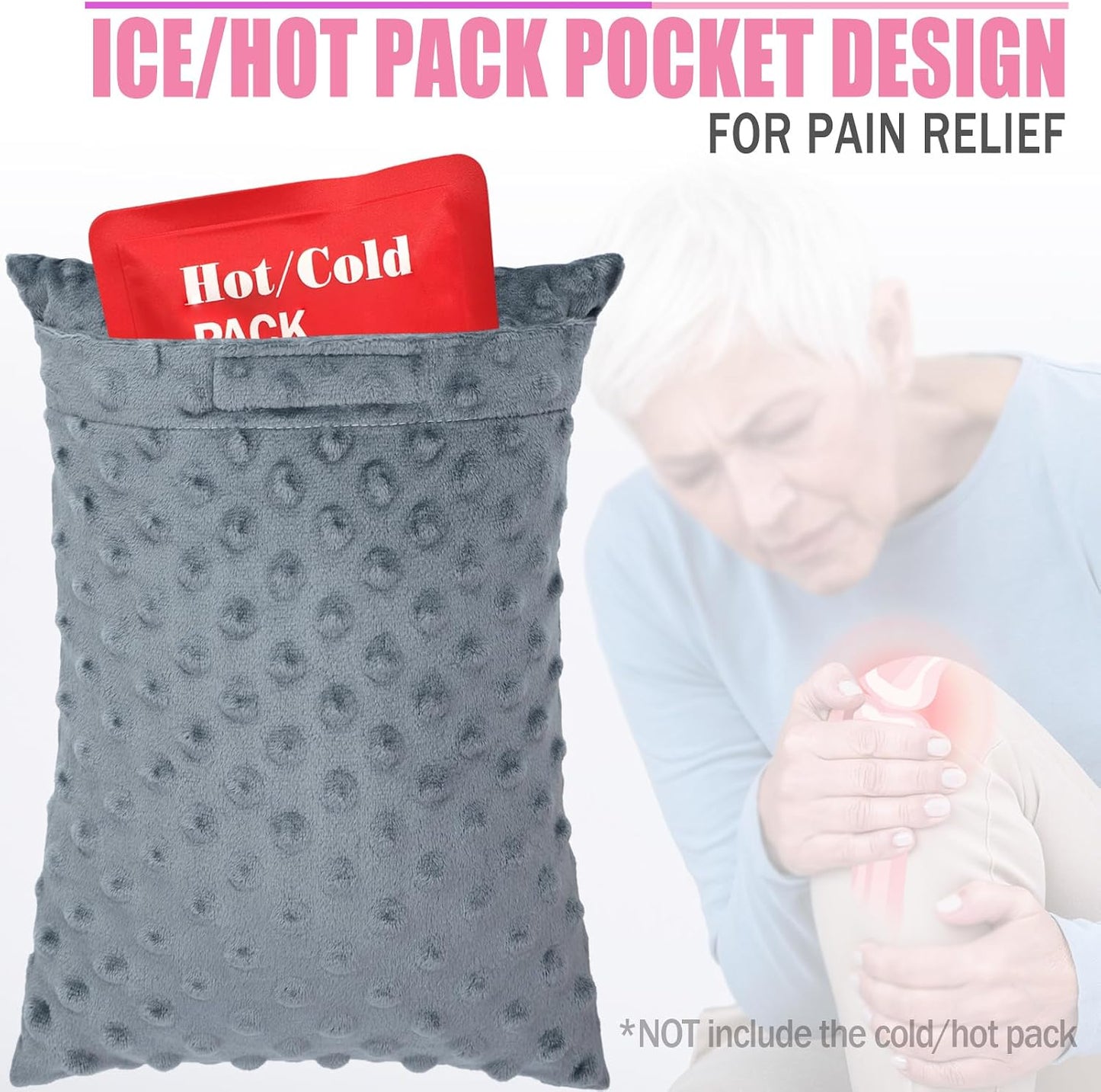 Soft Knee Pillow Leg Pillows 11" x 7.8" Small Hip Support Pillows Between Legs for Side Sleepers Sciatica Joints Pain Relief Machine Washable Post Surgery Cushion Gifts, Minky Dot Light Gray