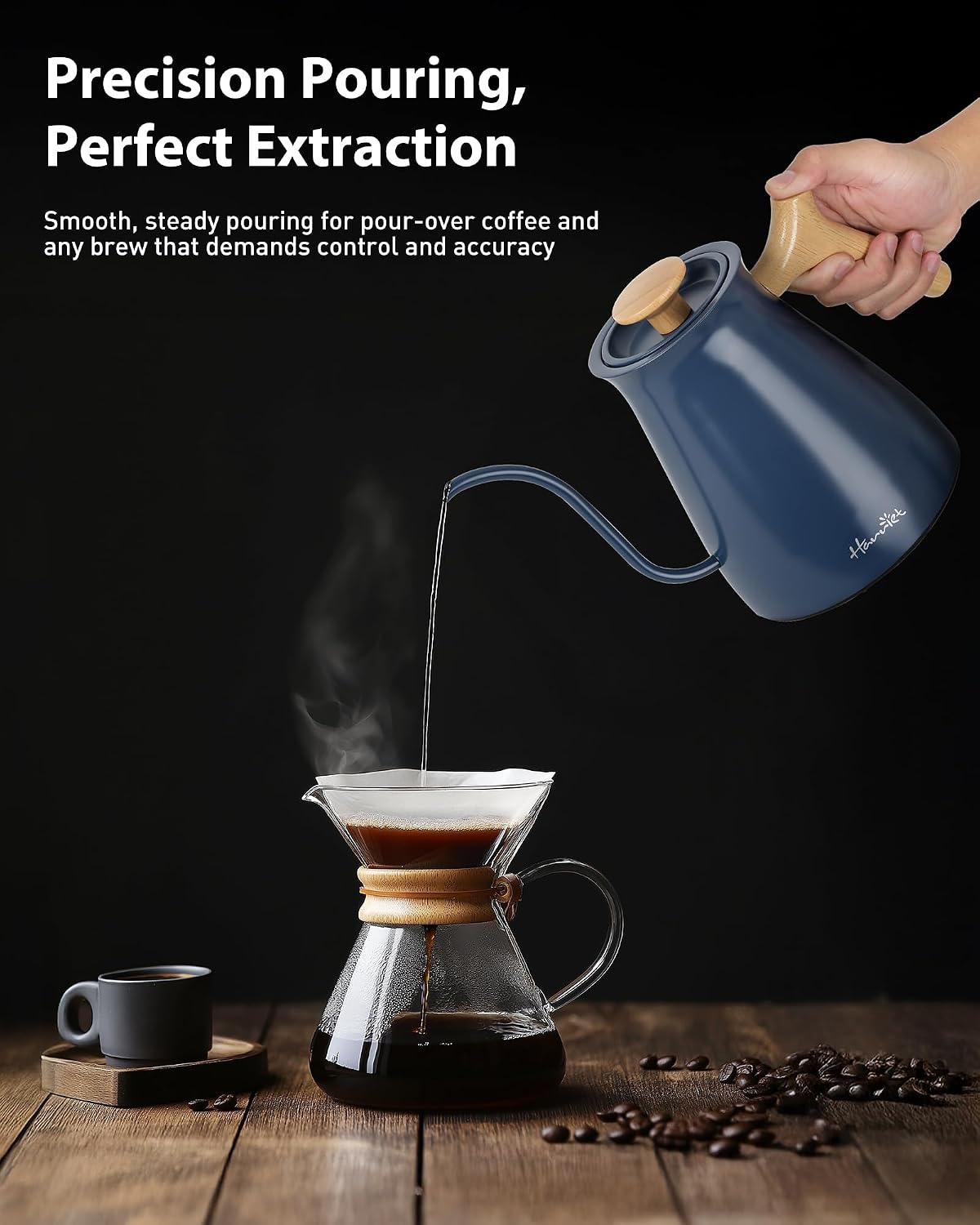 Harriet Gooseneck Electric Kettle, 1°F Control, Brew Time, 0.8L