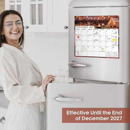 2026-2027 Magnetic Calendar for Refrigerator, Apr 2026-Dec 2027 | 21-Month Fridge Calendar 2026-2027 for Home Planning, Scheduling and Easy Organization, Greenery