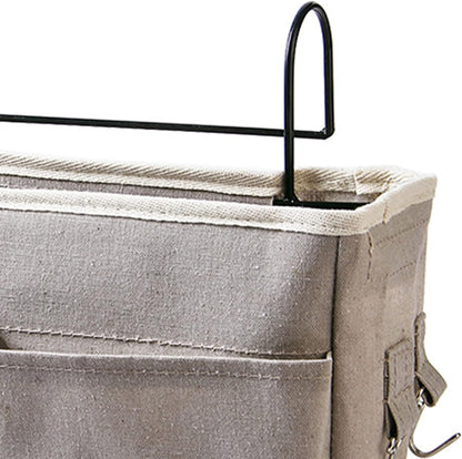 Bedside Caddy Hanging Bed Organizer Storage Bag Pocket for Dorm Rooms Bed Rails Nightstand Hanging Bag Cotton Linen Bedside Storage Pocket Organizer Basket for Bunk Bed Dorm Rooms(Grey)
