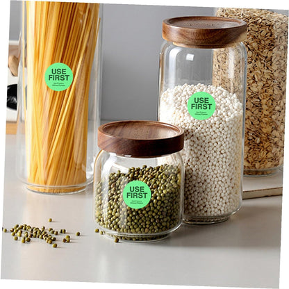 Sosoport 1Roll Use Rotation Stickers of Removable Adhesive Labels for Restaurant Inventory Light Green Dots for