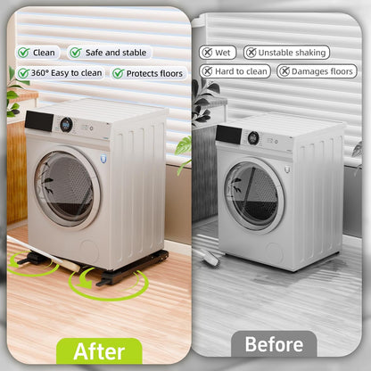 Appliance Rollers Heavy Duty,Newest 360° Movement Appliance Sliders,20-32in Extendable,Liftable Anti Slip Washing Machine Base,Easily Move Washer and Dryer Machines,Refrigerators,Furniture-Black