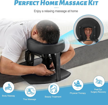 Massage Headrest for Bed, Head Holder & Face Cradle with Face Down Pillow