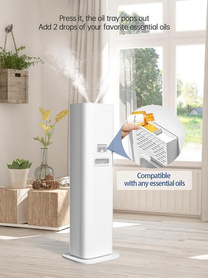 8L Smart Humidifiers for Bedroom Large Room, 2.1Gal Cool Mist Top Fill Diffuser Ambient Light, App & Remote Control, 3 Mist Modes, Quiet Humidifier for Home Office Plant