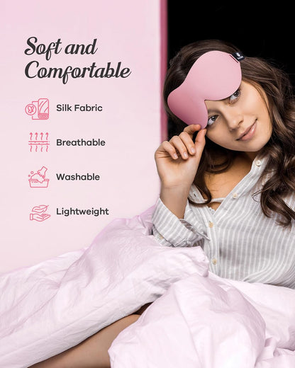 Sleep Mask for Side Sleepers, 3D Contoured Eye Mask for Sleeping, Soft Memory Foam Eye Cover with Adjustable Strap, No Pressure on Eyes, Travel Sleep Mask for Men Women, Shift Work & Naps