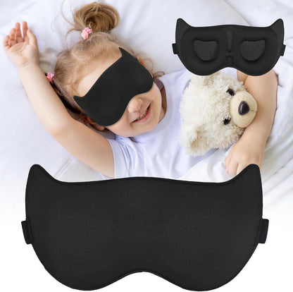 Sleep Mask SleepFun Invisible Alar Deep Orbit 3D Eye Mask Ultra Lightweight & Comfortable Sleeping Mask for Travel, Nap, Shift Works, Black & Blue