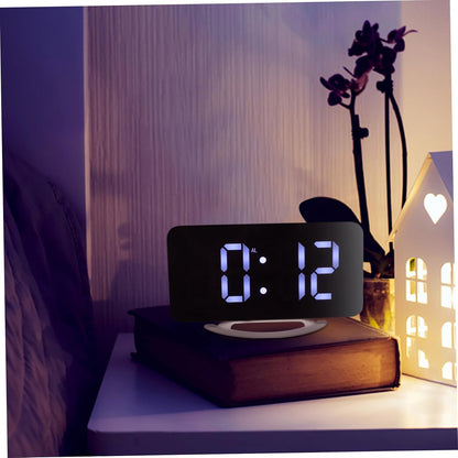 Unomor Vibrating Alarm Clock with Bed Shaker Large Digital Display Black LED Alarm Clock for Bedroom Heavy Sleepers Snooze Function for Office and Home Use