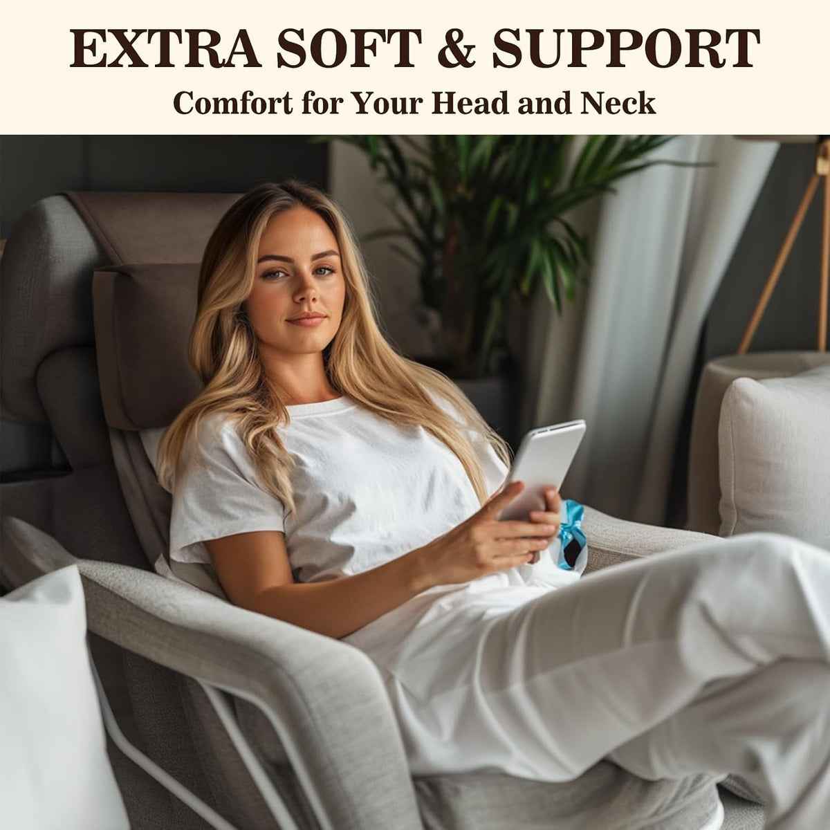 Recliner Headrest Pillow, Adjustable Comfort Neck & Head Support Pillow
