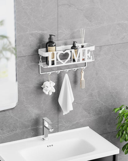 Key Holder for Wall - Key Rack with 5 Key Hooks, 11.02" L×2.75" W×4.92" H, Key and Mail Organizer Wall Mount with Mesh Basket, Key Hanger for Wall, Entryway, Home Decor(Matte Black)