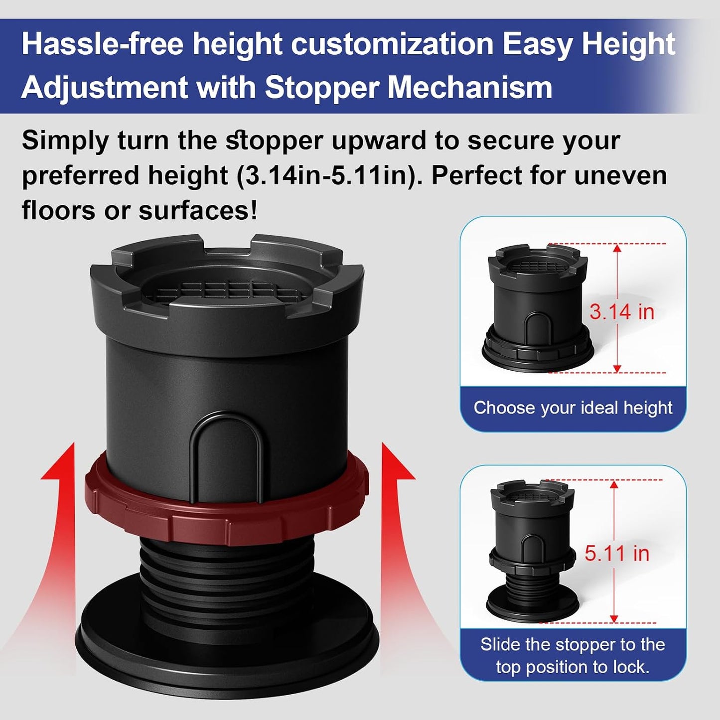 4Pcs Anti Vibration Pads for Washing Machine, Reduce Washer Dryer Moving | Washer and Dryer Pedestals,Prevents Noise Vibration Transfer, Antivibration Stabilizer Support Feet (Increase1.8in)