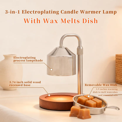 MOAFINA White Candle Warmer Lamp with Timer,Height Adjustable Dimmable
