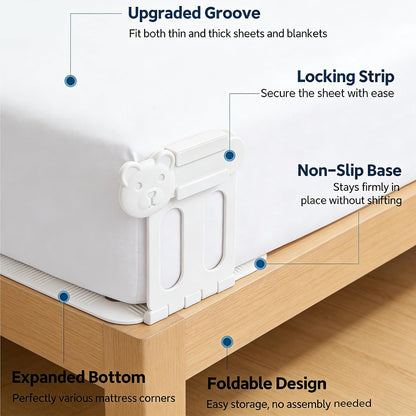 4-Pack Bed Sheet Holders for Corners, Heavy-Duty Mattress Straps with Reinforced Clips, Fabric-Safe Sheet Grippers, Universal Fit forFit All Sheet Size (White)
