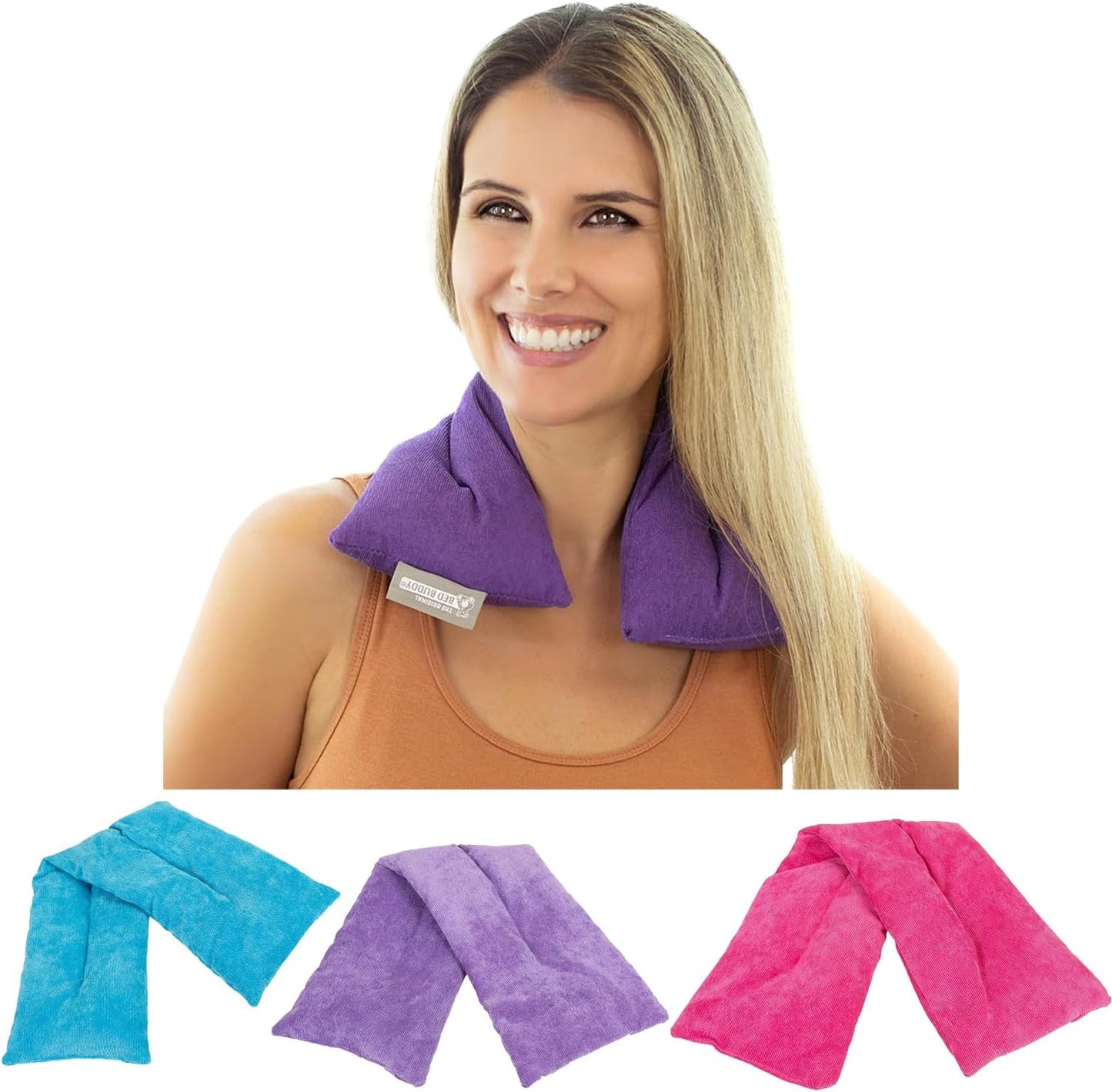 Bed Buddy Heated Aromatherapy Neck Wrap, Lavender & Mint Scented - Microwavable Hot & Cold Therapy for Sore Muscles, Stress Relief, and Relaxation - Soft Plush Fabric with Lavender and Mint