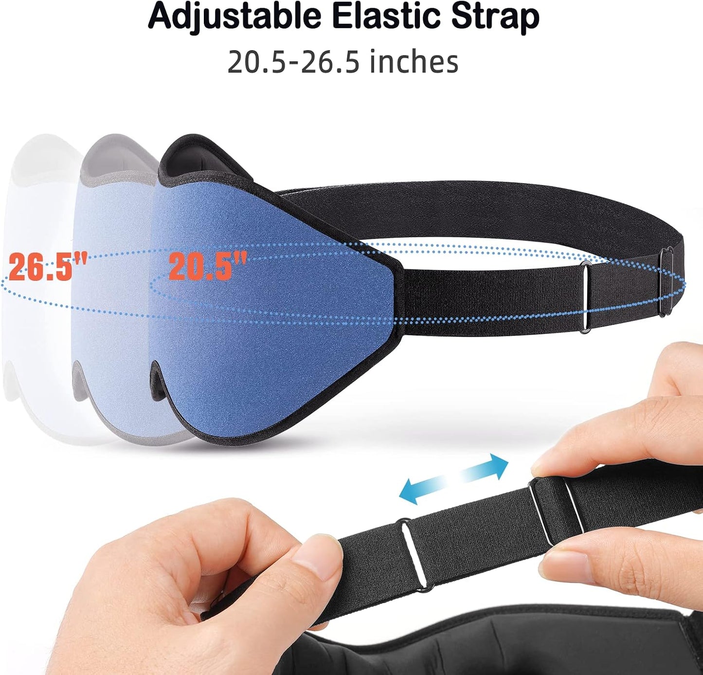 LitBear Sleep Mask for Side Sleeper Women Men, Eye Mask for Sleeping | Light Blocking 3D Contoured Sleeping Mask, Soft Breathable Sleep Eye Mask with Adjustable Elastic Strap for Travel, Black