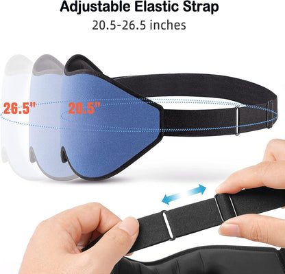 LitBear Sleep Mask for Side Sleeper Women Men, Eye Mask for Sleeping | Light Blocking 3D Contoured Sleeping Mask, Soft Breathable Sleep Eye Mask with Adjustable Elastic Strap for Travel, Black
