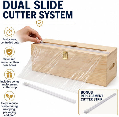 18 Inch Foil Dispenser with Cutter,Plastic Wrap Dispenser,Butcher Paper Holder,Kraft Freezer Wax Paper Roll Organizer for Countertop