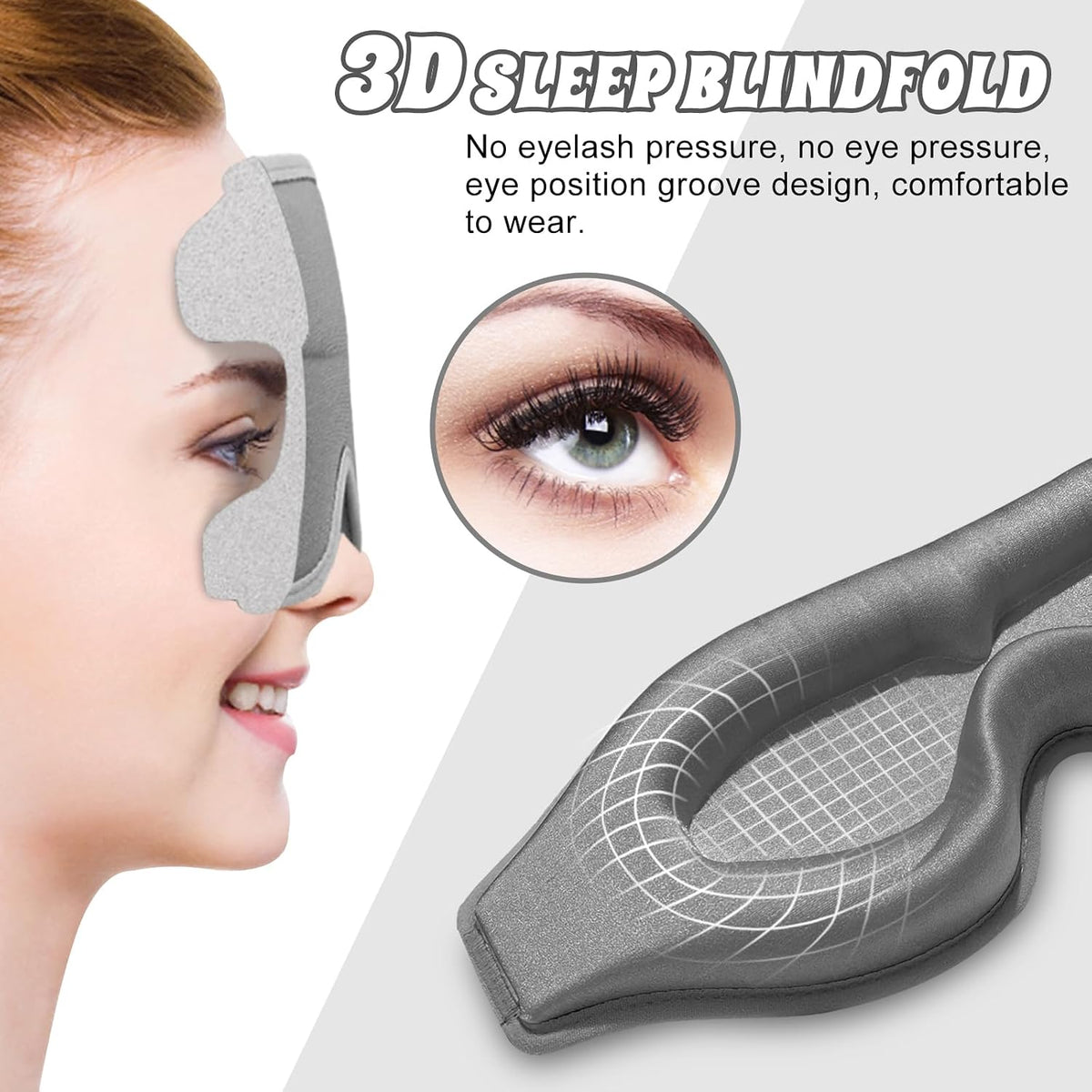 3D Advanced Eye Mask for Sleeping, Ultra Delicate Soft Skin Friendly Eye mask,100% Blackout Sleep Eye Mask for Sleep, Eyelash Extension Sleep mask, Sleeping Eye Masks for Men and Women