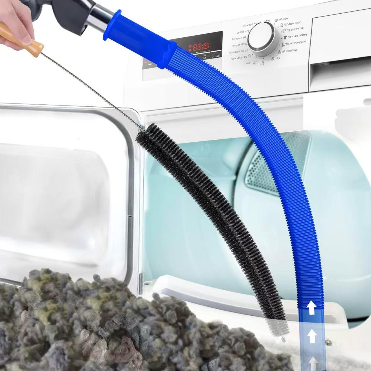 2Pcs Dryer Vent Cleaner Kit, Lint Brush & Universal Vacuum Hose Blue | Universal Flexible Hose Without Whistling Noise | Reach Deep Traps - Remove Hidden Lint, Speed Drying & Reduce Fire Risk