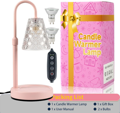 Candle Warmer Lamp with Timer Dimmable, Wax Melt Warmer, Black | Birthday Gifts for Women Mom, House Warming Gifts New Home Room Decor for Scented Jar, Height Adjustable