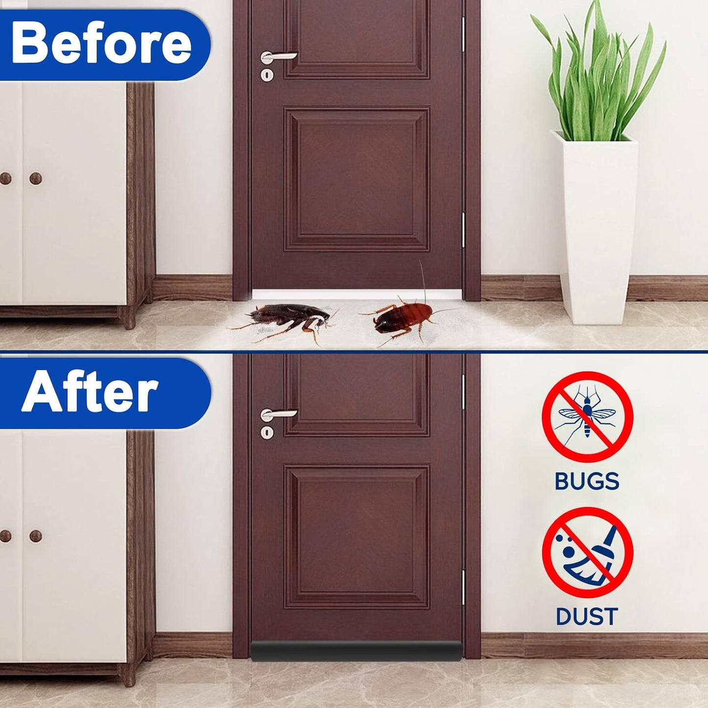 Adjustable Under Door Draft Stopper - Effectively Blocks Cold Air, Wind, Dust, and Reduces Noise - 30" Length | 30-inch adjustable under door draft stopper blocks cold air, dust, light and noise while helping improve indoor comfort