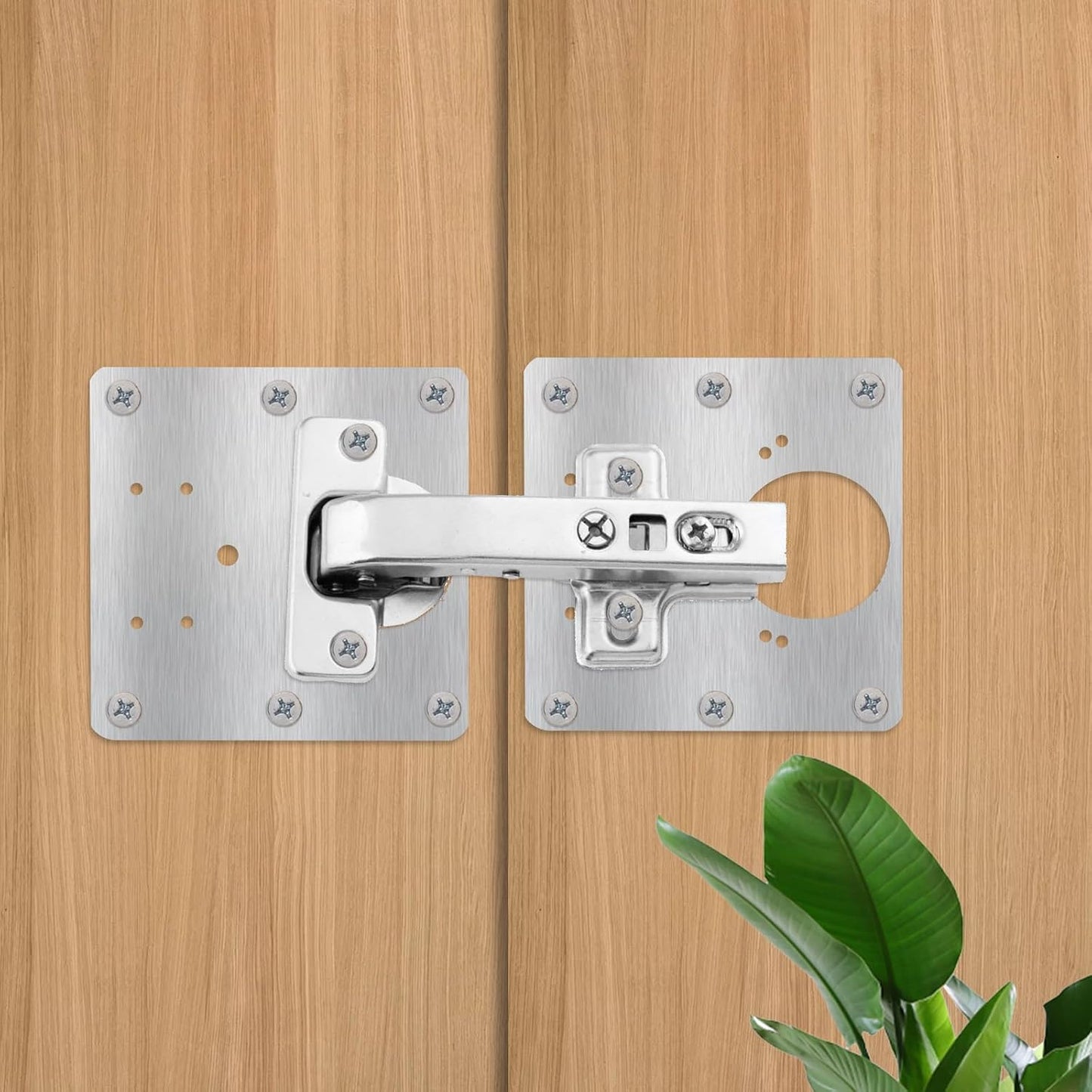 Trinkrittey 6 PCS Hinge Repair Kit Plate for Cabinet Hinges Repair Fixing Plates Stainless Steel Cabinet Hinge Repair Plate with Mounting Screw Hinge Repair Replacement Kit for Cupboard