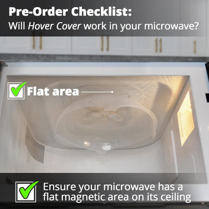 HOVER COVER Tall Magnetic Microwave Splatter Cover for Food, 12 Inch-Black