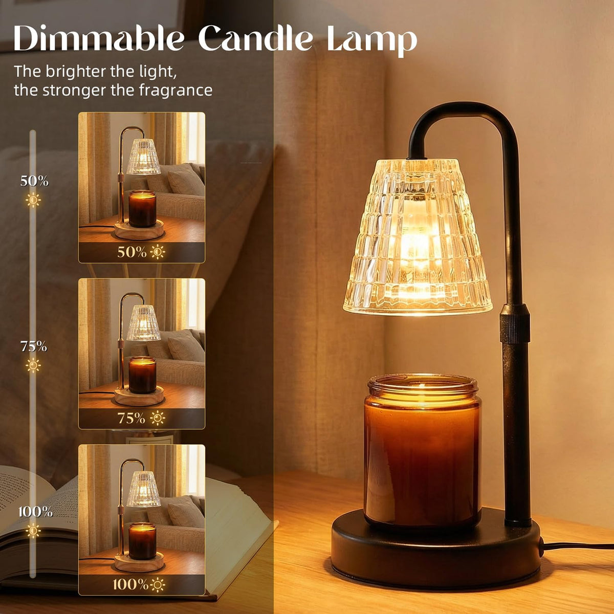 Glimra Candle Warmer Lamp, Candle Warmer Lamp with Timer, Dimmable