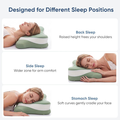 Sweetcrispy Cervical Pillow for Neck Pain Relief, Cooling Memory Foam