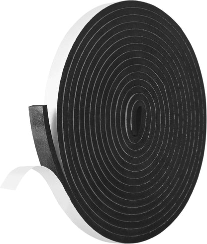 Kikerike Self Adhesive Foam Tape Weatherstrip 1/2In x 1/4In x 42Ft High Density Foam Insulation Strips Seal Weather Stripping with Strong Adhesive for Door and Window Sound Isolation Soundproofing