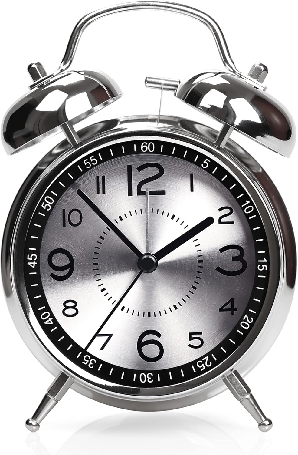 AYRELY® Super Loud Alarm Clock for Heavy Sleepers, 4.5 Inch Twin Bell Retro | Silent Non-Ticking Quartz with Backlight, Luminous Dial, Metal Alarm Clocks for Bedrooms and Bedside