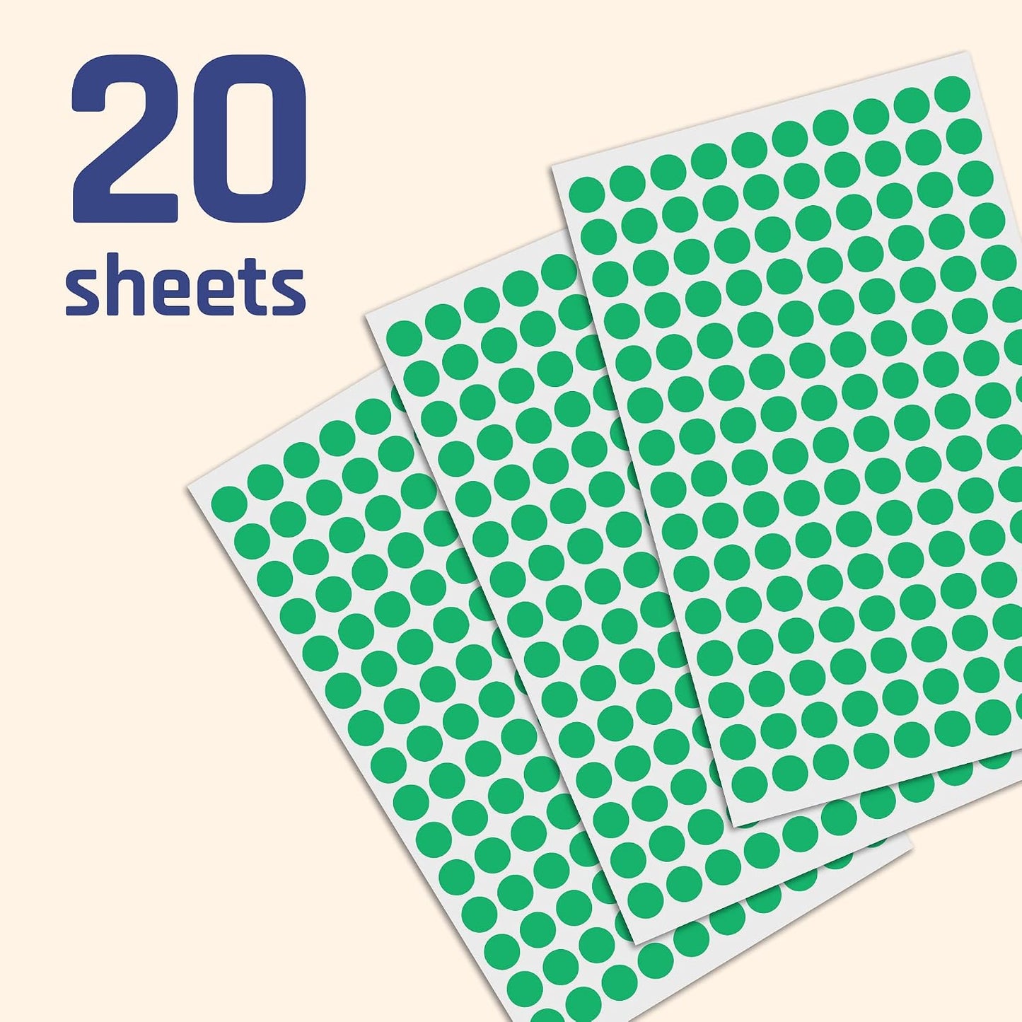 3000 Pieces, Small Colored Dot Round Stickers Labels - 10 Colors, 0.375"